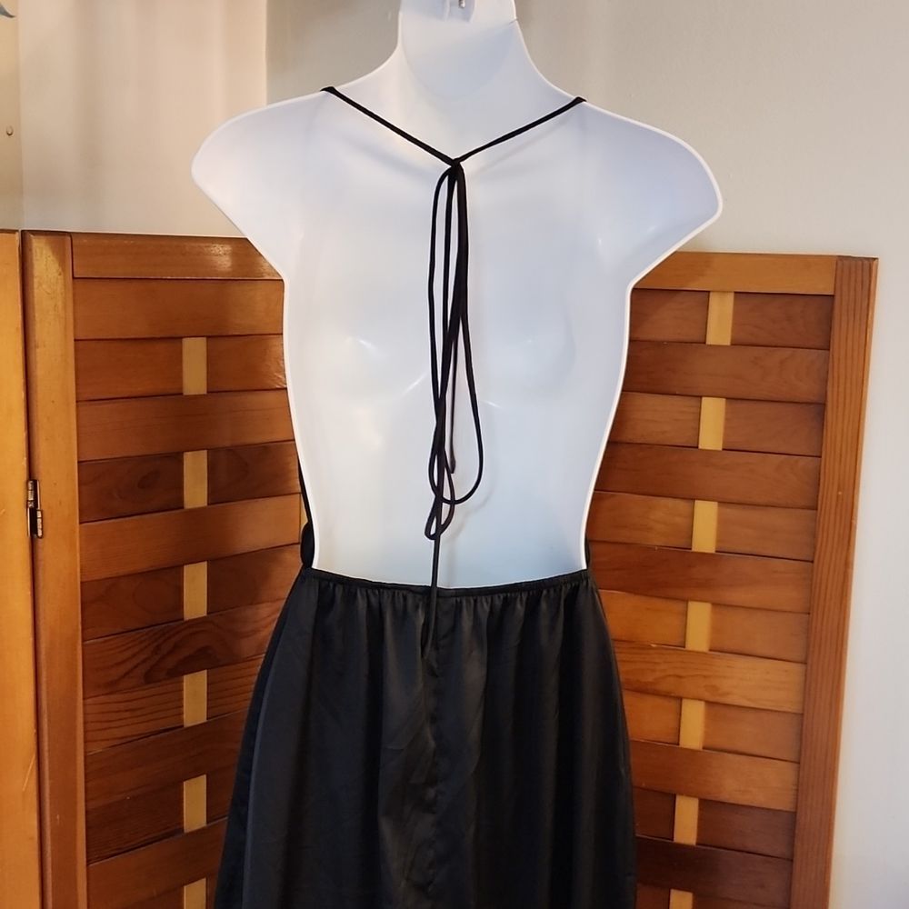 Simplee brand black silky slip dress - Picture 6 of 12